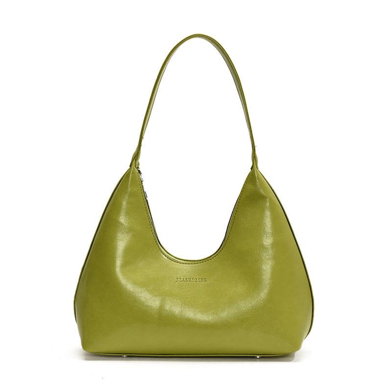 

Текстурная сумка под мышкой женская 2025 новая простая повседневная сумка-тоут для поездок весенний минималистичный стиль вместительная сумка через плечо зелёный