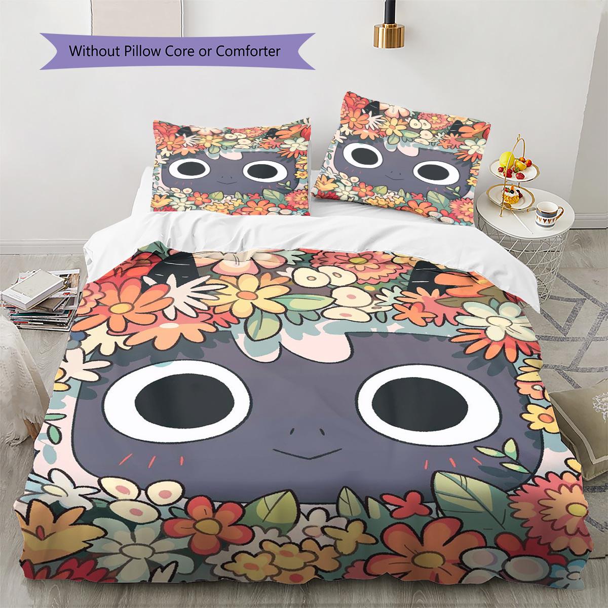 

Cult of the Lamb Pattern Bedding Quilt Set Quilt Cover Pillowcase Home Decoration Birthday Gift (1 * duvet cover + 2 * pillowcase, without core) 135x200cm