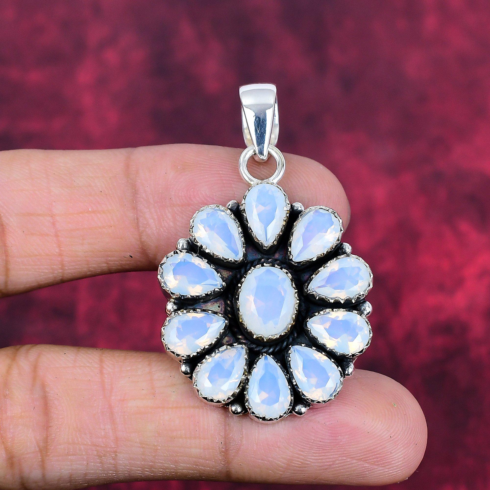 

Подвеска из цельного серебра 925 пробы с молочным опалом, ювелирные изделия с подвеской из драгоценных камней ручной работы, подарки для жены, абсолютно новый кулон 1.96 Inches