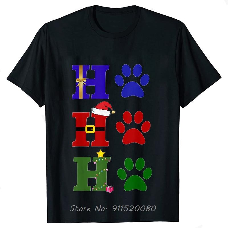 Ho Ho Ho Paw Graphic Oversized Tshirt Christmas Gift Simple Casual Xmas Cotton Tshirt Funny Unisexs Clothing Unisex Tops Tees