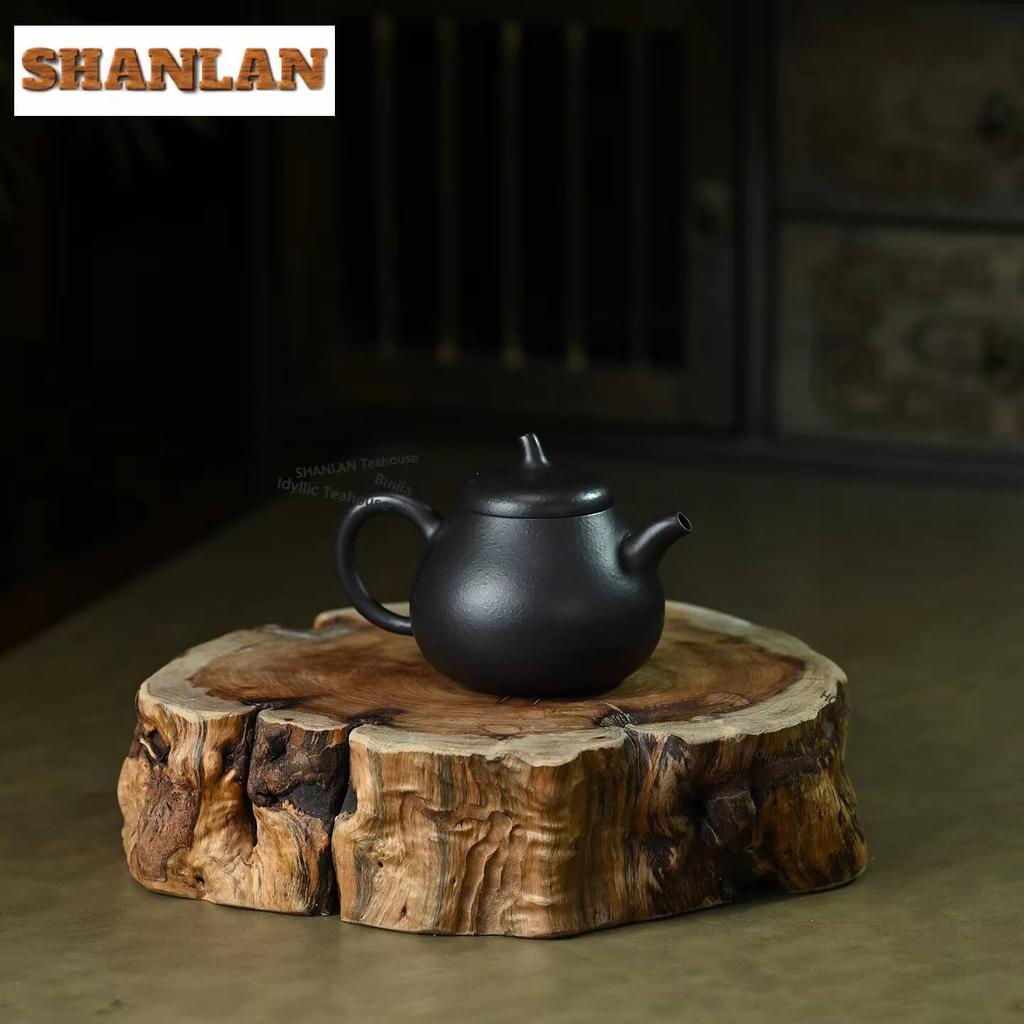 180ml Retro Yixing Purple Clay Teapots Handmade Eggplant Pot Raw Ore Black Zhu Mud Kettle Chinese Zisha Tea Set Tea Ceremony