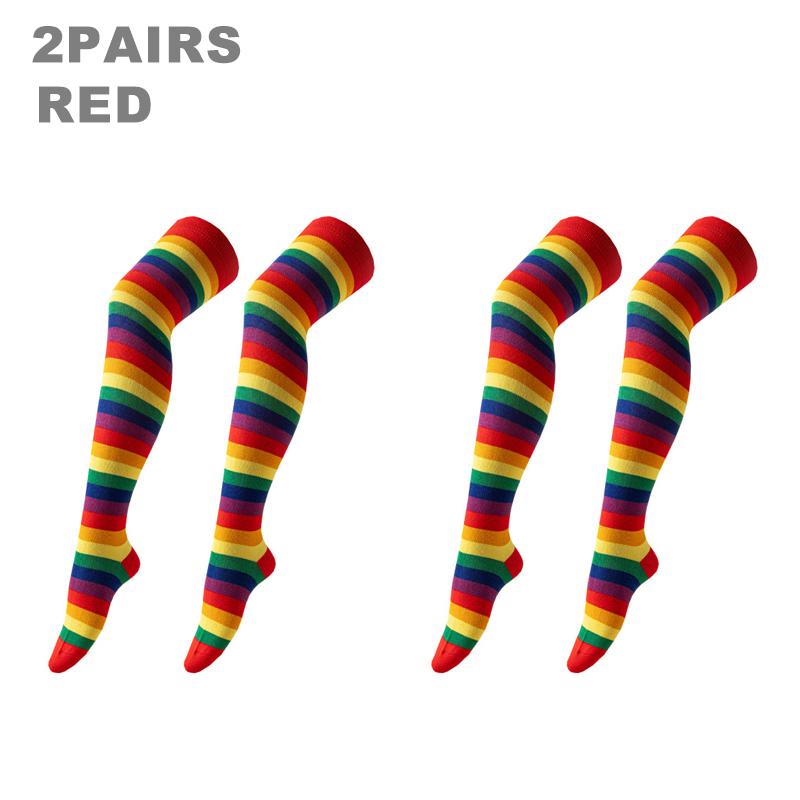 Women’s Striped Pastel Rainbow Over-the-Knee Socks – Cute, Comfortable Style for Parties and Everyday Outfits