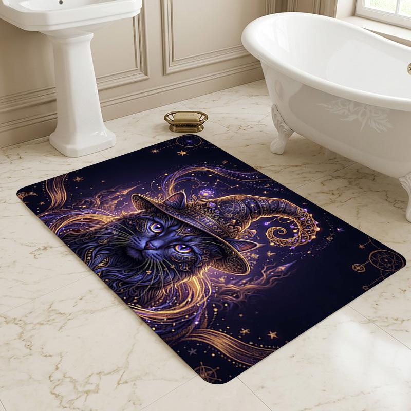 Witch Cat Living Room Nonslip Area Rug Soft Carpet For Bedroom Game Playroom Sofa Office Home Decor Doormat Christmas Gift C929718