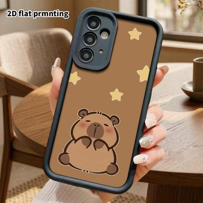 Phone Case: 2D Flat Samsung Galaxy A34 A35 M05 M06 S20 S22 S21 FE Plus 5G Layered Protective Case, Capybara Stars, Christmas and Halloween Gifts