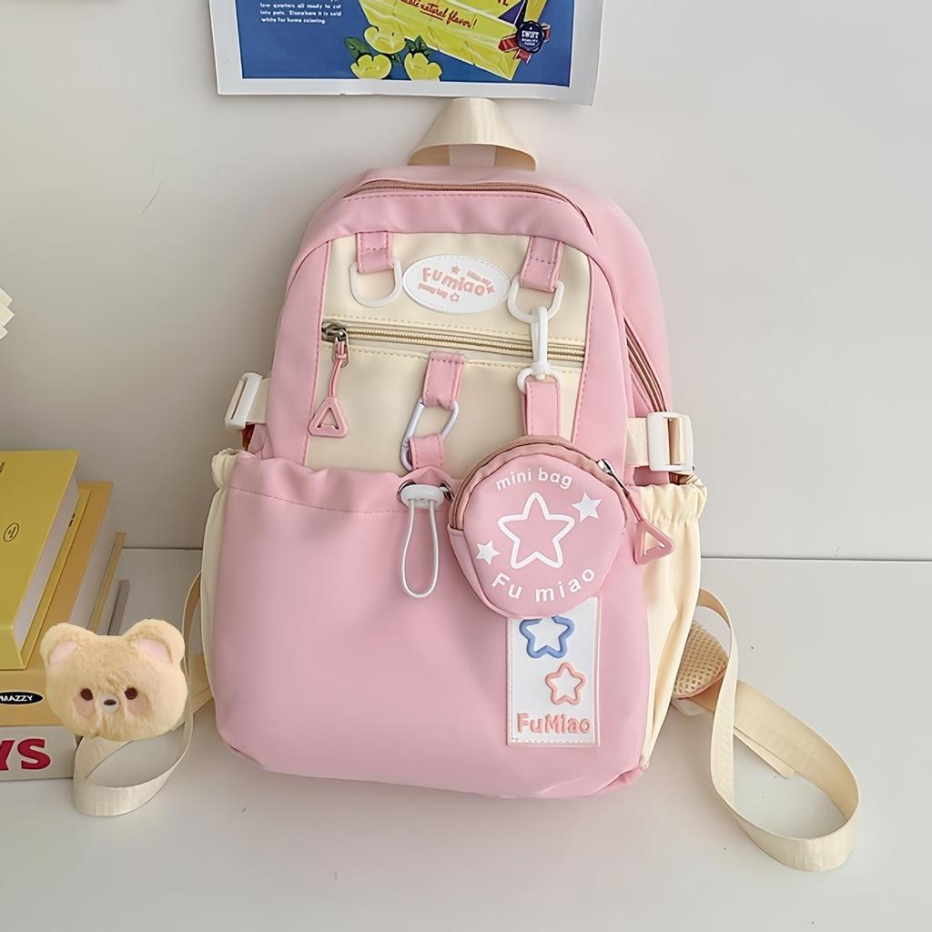 Schoolbag College Wind Milk Yellow Cute School Bag Junior High School Student High School Student Lightweight Versatile Girl Large Capacity Backpack