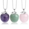 Fashionable Natural Stone Pendant Necklace Elegant Apples Pendant Necklace Suitable for Fashion Enthusiasts Present
