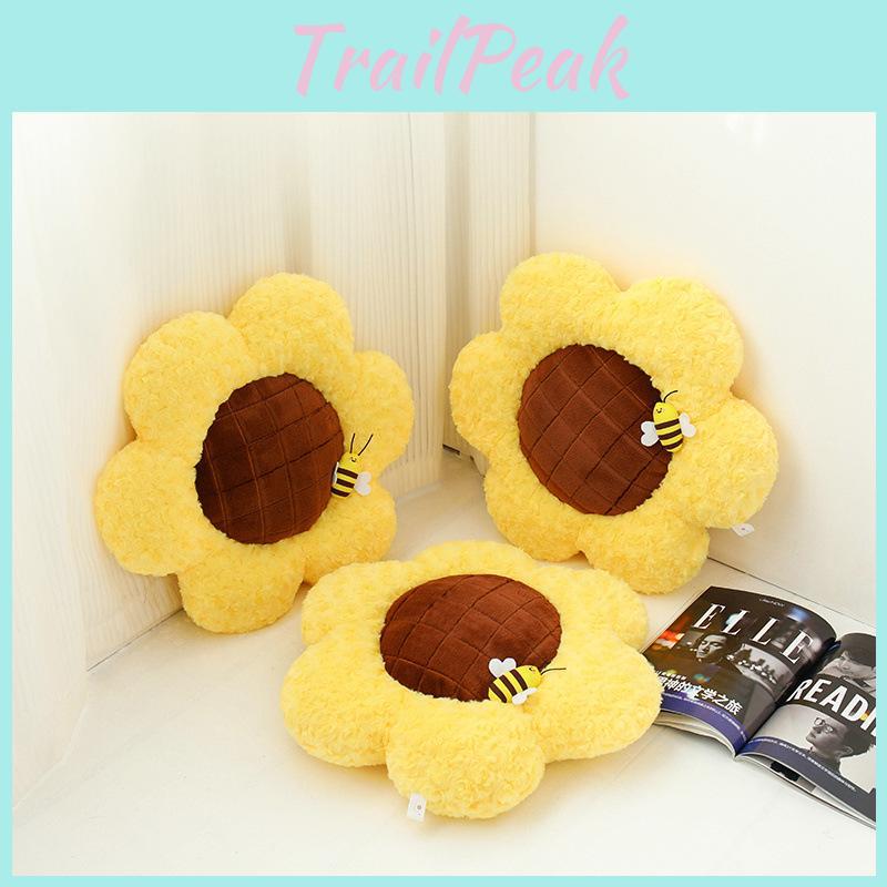 Plush Bee Sunflower Toy Flowers Back Cushion Cartoon Room Decoration Gift Kids