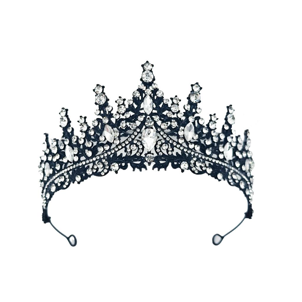 European Style Bridal Crown Alloy Hair Accessories Wedding Rhinestone Headband Electroplating Birthday Crown Dinner Wedding Headdress