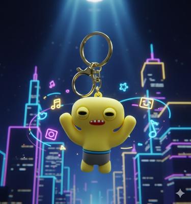 Fuggler Keychain Lemon Figure Toy for Keys, Backpack, Bag 5 Cm