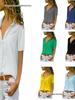 Solid Color Women's Short Sleeve Shirt