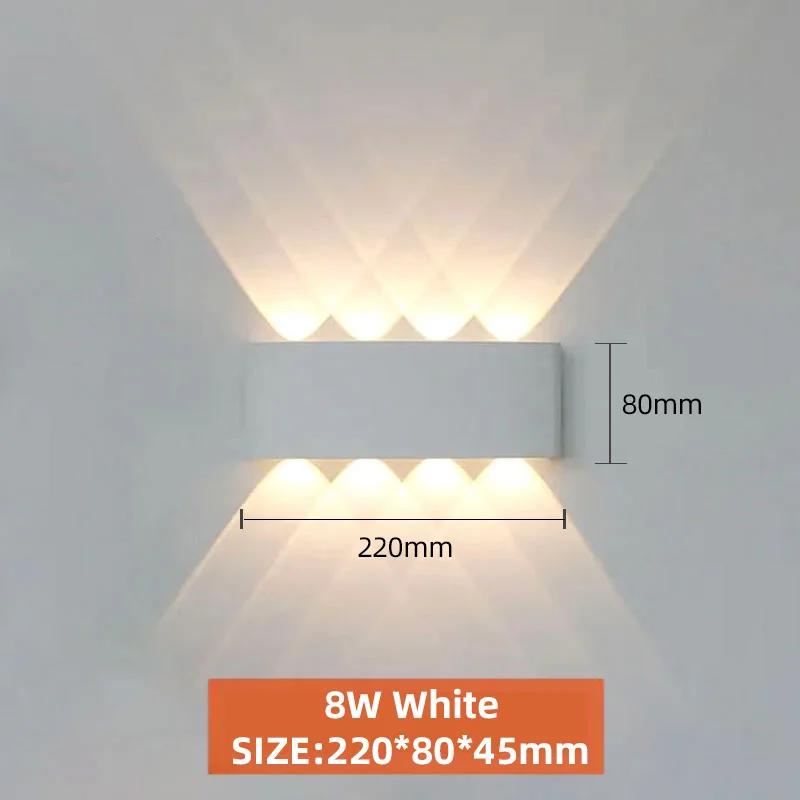 

6W LED Wall Light Outdoor Waterproof Garden Fence Indoor Lamp For Bedroom Bedside Living Room Stairs Lighting Warm White