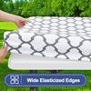 6 Foot Waterproof Elastic Fitted Tablecloths Rectangle Washable Polyester Table Cover Camping Outdoor