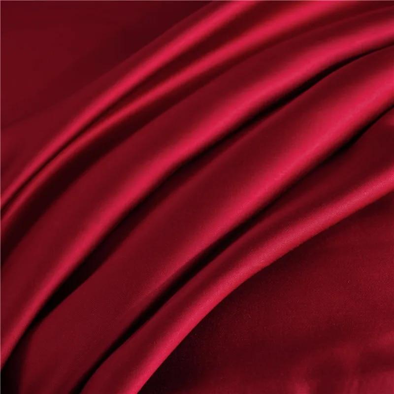Natural Silk Fitted Sheet Luxury Solid Color Mattress Cover Double Queen Size Elastic Band Bed Sheet 160x200 180X200 Fit Sheet