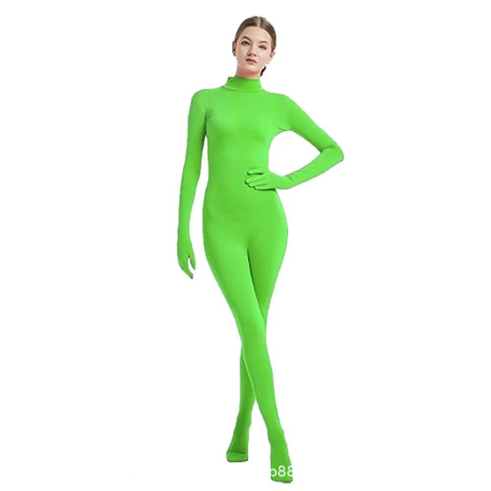 Women's Zentai Solid Color All-inclusive Face-showing Tight Onesie with Hands and Feet Stage Performance Clothes