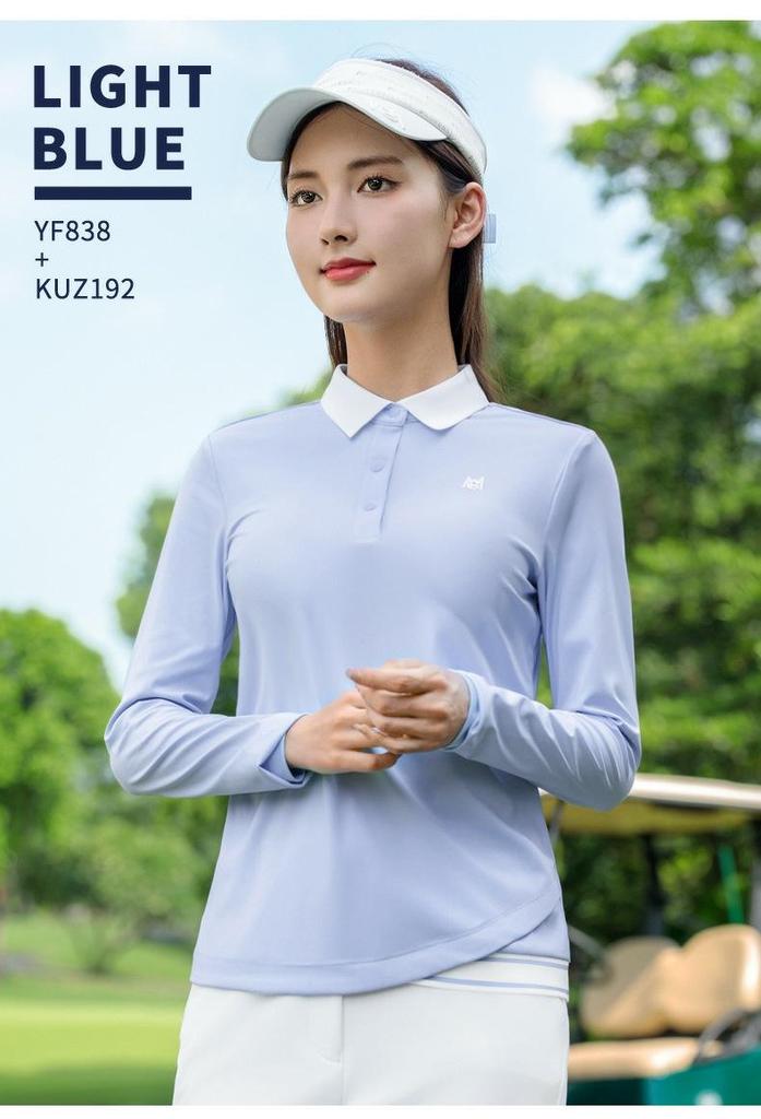 PGM Women's Autumn/Winter Golf Apparel: Long-Sleeve Polo Shirt & Pants Set