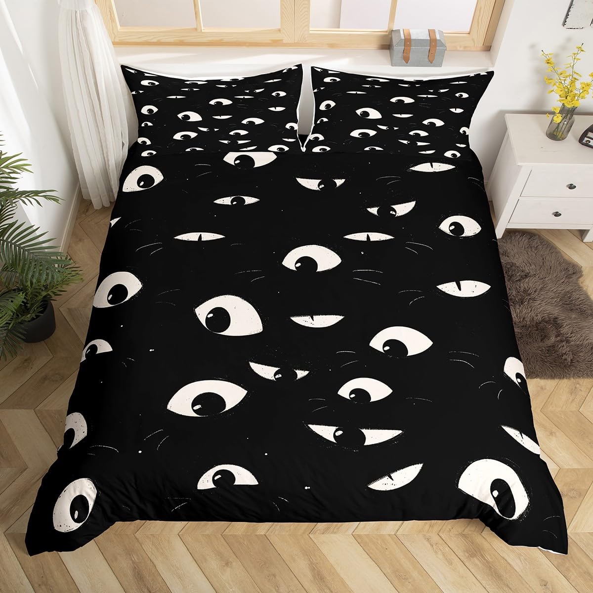 

Eye Duvet Cover Set For Teens Adults Quilt Covers Queen King Size Lightweight Down With 2 Pillowcases 1 Duvet Cover No Comforter EU Single(135x200cm)