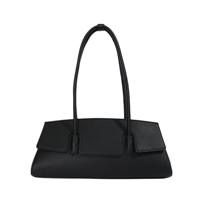 Retro simple portable shoulder bag women's bag autumn and winter new commuter niche underarm baguette bag