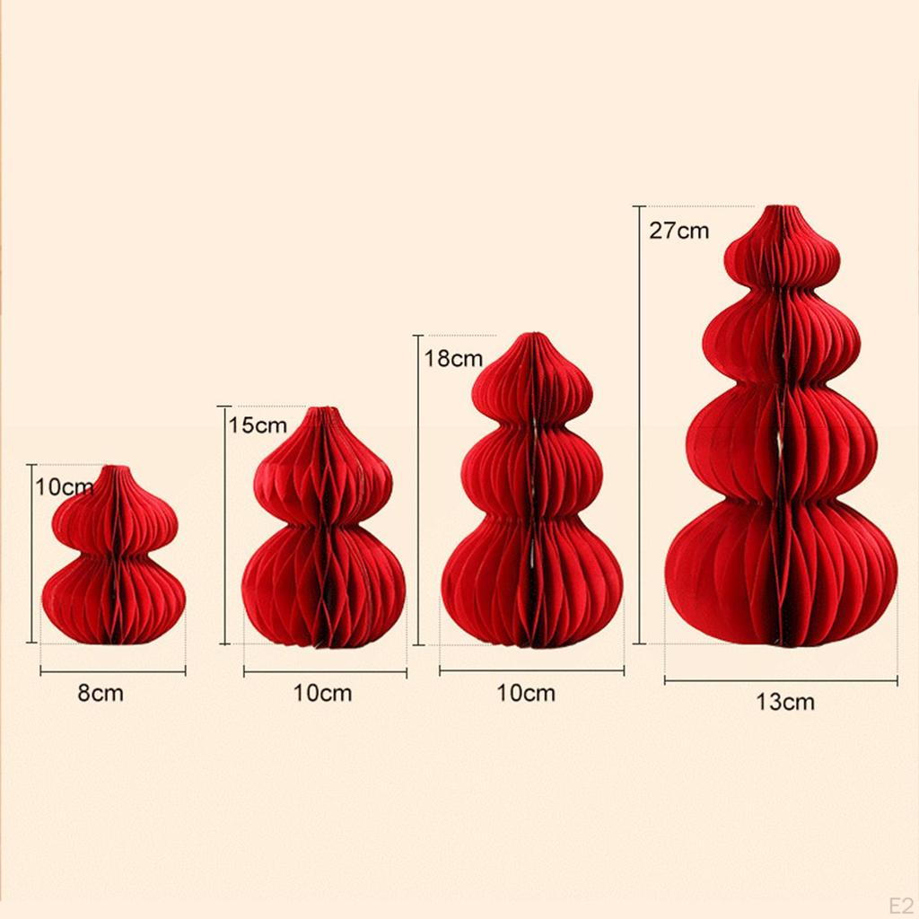 4 Stück Chinesisches Jahr Rot Origami Basteln Frühlingsfest Dekoration für Nachttische