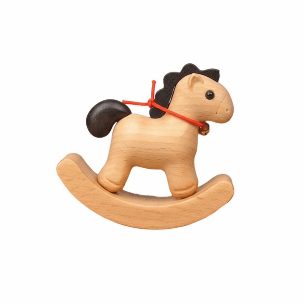 Wooden Material Balance Art Adornment Carved Design Miniature Rocking Horse  Bar Decor
