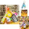 Adorable Rabbit Flower Night Light Keychain Cute Cartoon Bag Charm Couple Gift