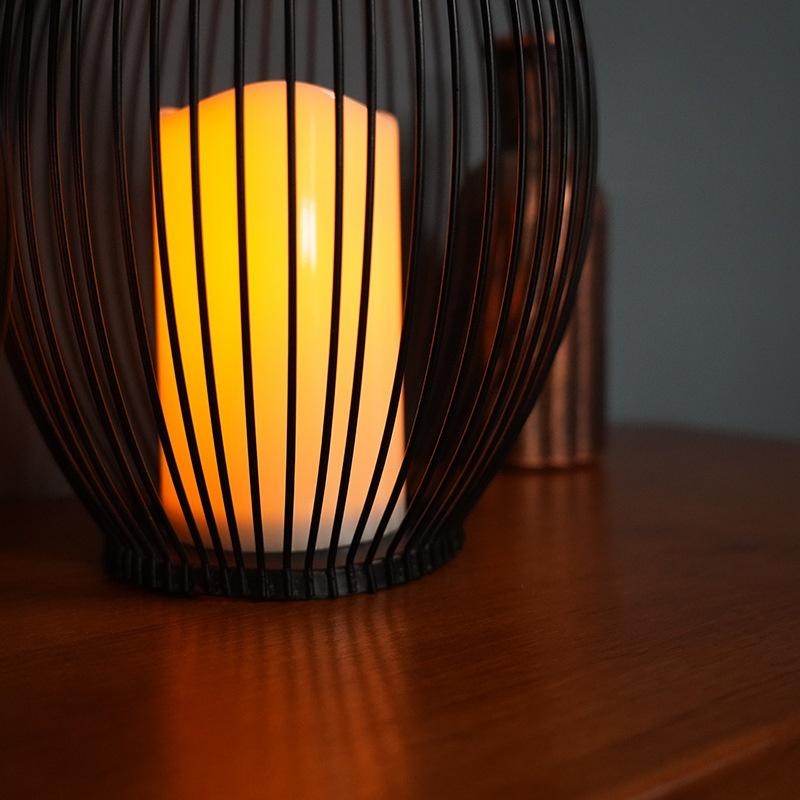 İskandinav Minimalist Ferforje Dekorasyon Gece Lambası Led Simülasyon Mum Kahve Restoran Yaratıcı Kapalı Ev El Sanatları