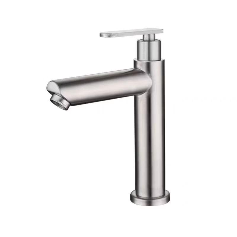 TLXT Brushed Stainless Steel Single Cold Basin Faucet