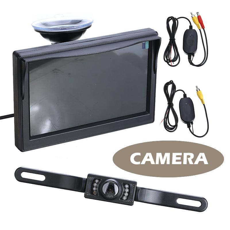 

Beishu 1 комплект 5-дюймовая беспроводная автомобильная система заднего вида, резервная камера заднего вида, комплект ночного видения