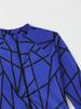 2024 Geometric Print Long Sleeve One-Piece Swimsuit for Women