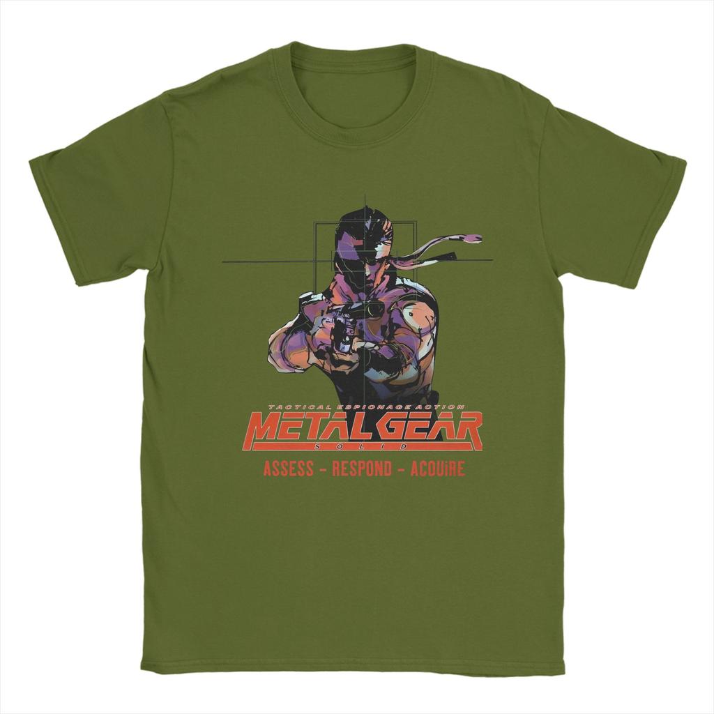 Vintage Metal Gear Japan Videospiel T-Shirt Herren Rundhals Baumwolle T-Shirts Kurzarm T-Shirt Sommer Oberteile