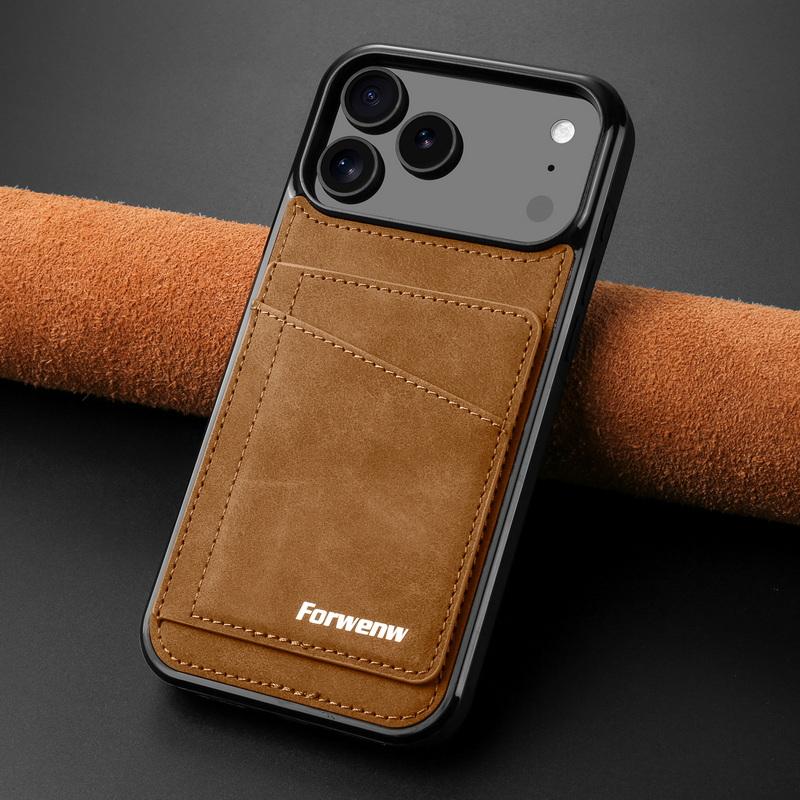 Card Slots Stand Wallet Case For iPhone 17 Pro Max 16 Plus 15 14 13 12 Pro Max 11 16E Air with Metal Buckle Leather Card Holder Back Cover