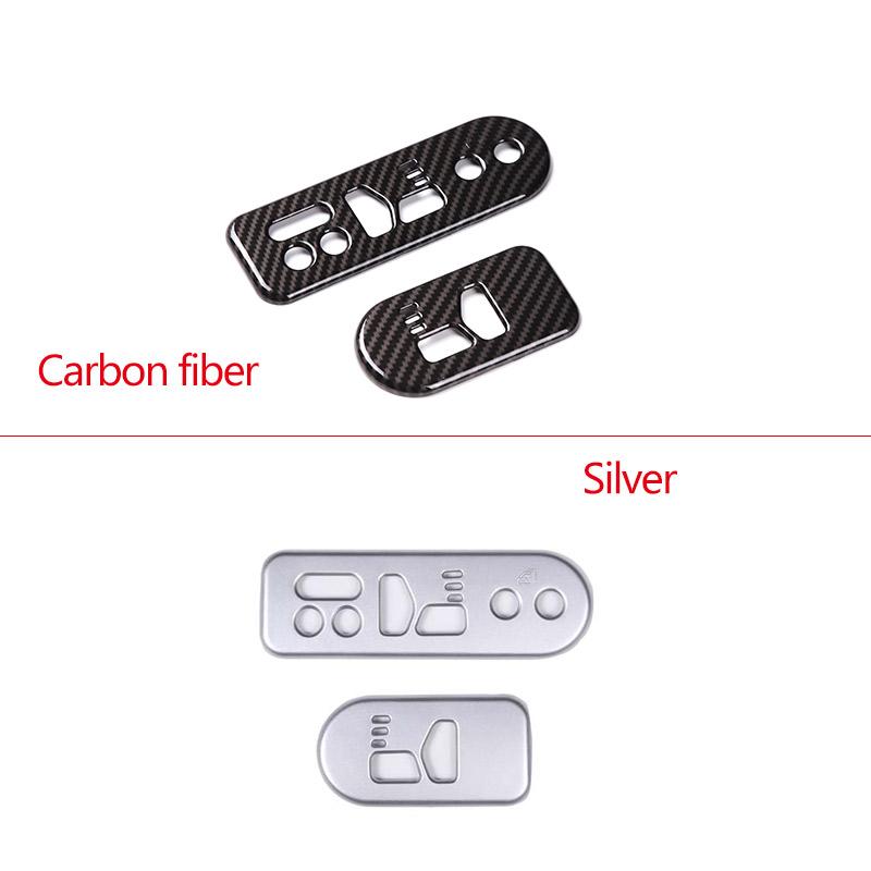 Car Seat Memory Button Decorative Frame Sticker ABS Carbon Fiber/Silver For Hummer H2 2003-2007 Car Interior Accessories