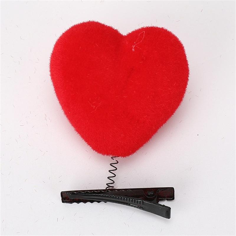 3D Love Heart Hair Pin Plush Hair Clip Valentines Day Barrettes 20Pcs Theme Event Holiday Party Hair Styling Accessories