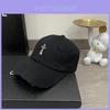 Simple Solid Color Cross Decoration Ripped Design Neutral Casual Baseball Cap For Hip Hop Enthusiasts