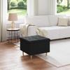 Storage Ottoman with Cushion Black 60 x 60 x 45 cm Fabric
