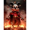 Disney Diamond Painting Dark Warrior Style Mickey Mouse Illustration, 5D Diamond Painting Art Embroidery Cross Stitch Room Decoration