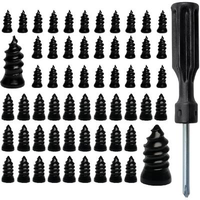 60 PCS Tire Repair Rubber Nails, Reliable Screw In Tire Repair Plugs With A Screwdriver, Tire Repair Screws, Self-Service Tire Plugs Screw Type, Tire