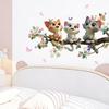 Cute Calico Cat with Flower Branches Wall Sticker Modern Minimalist Living Room Study Room Bedroom Self-Adhesive Removable Home Decor Art