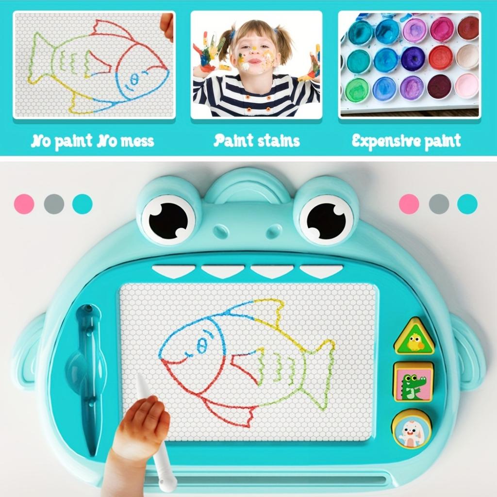 1pc Kids Magnetic Drawing Board with Stamps - Doodle Writing Board for Children, Educational Learning Toy, ABS Resin for Boys & Girls