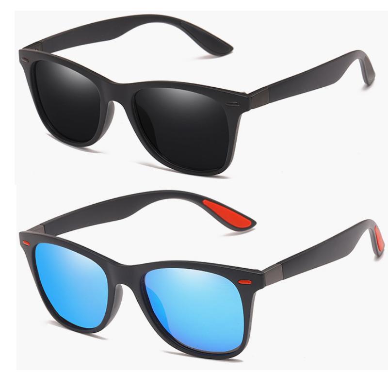 

2 пары ретро поляризованных солнцезащитных очков для женщин и мужчин, трендовые солнцезащитные очки, черные, красные, для занятий спортом на открытом воздухе, для вождения, для рыбалки