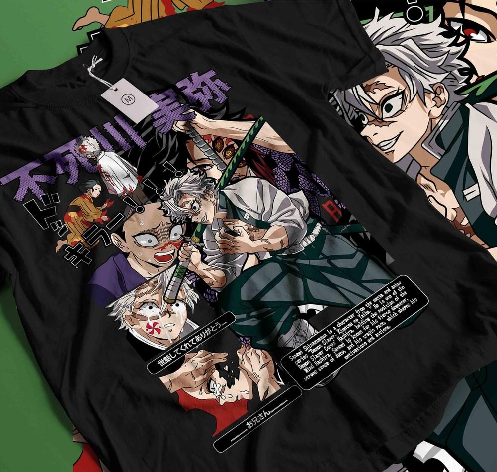 

Sanemi Shinazugawa T-shirt wind hashira Demon Slayer Horror anime Gift shirt 575 L