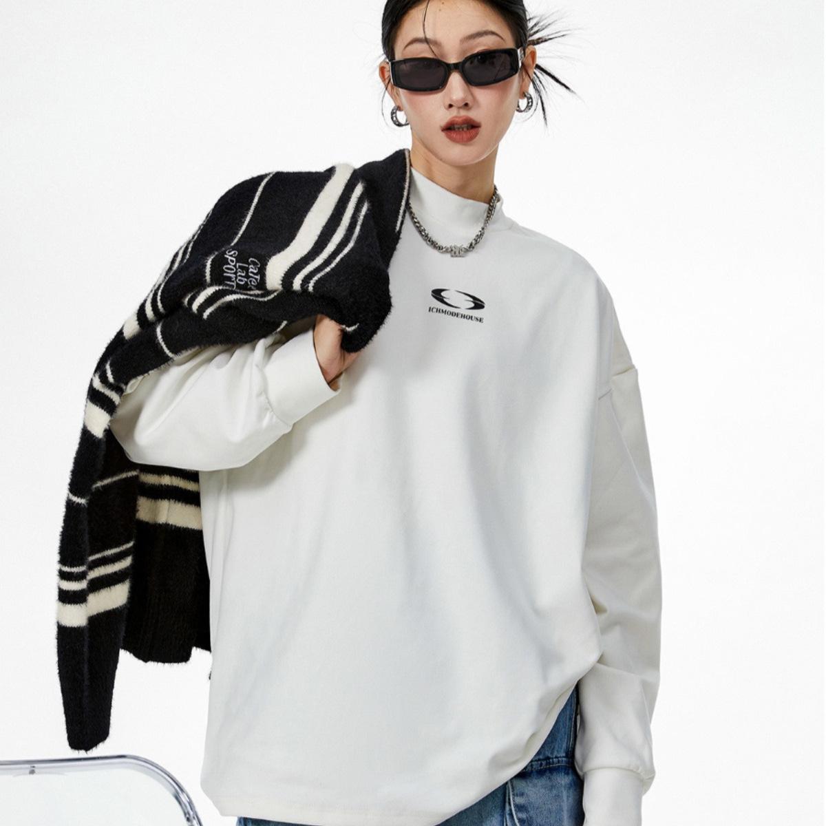 

Women s 2024 Retro Velvet High Neck Long Sleeve Top XXL темно-сірий