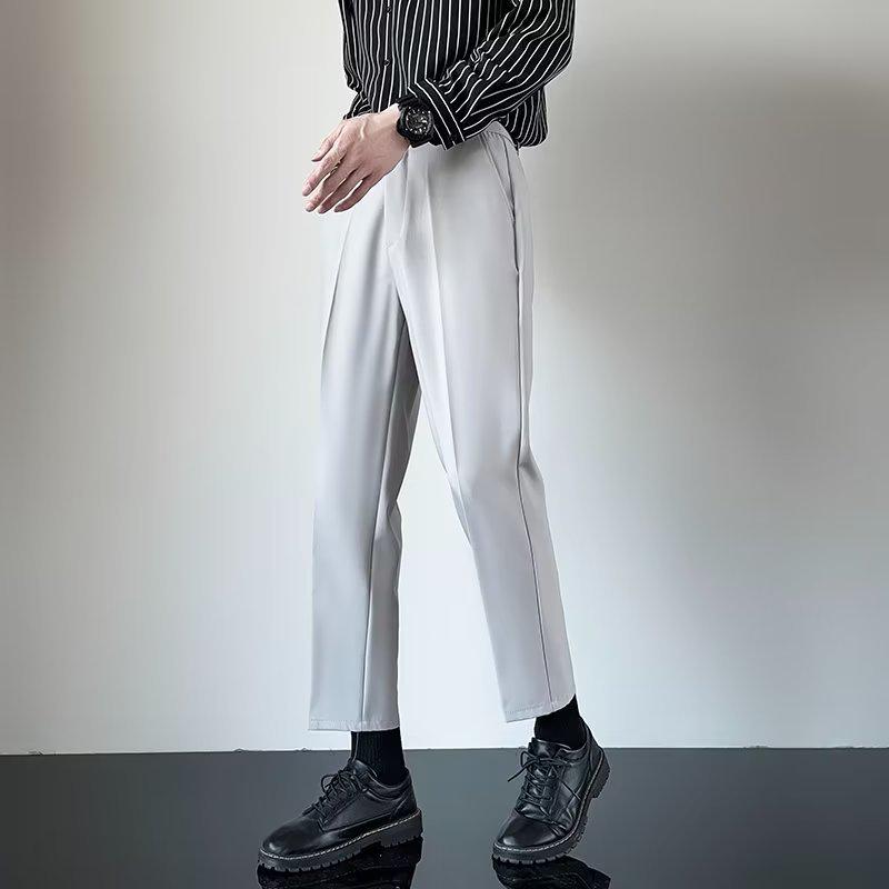 

Men s Lightweight Korean Style Slim Fit Casual Suit Pants 29 светло-серый