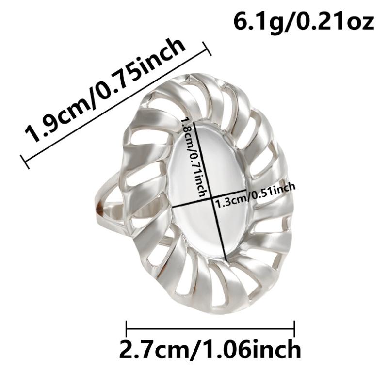 1Pcs Open Adjustable Stainless Steel Heart Sun Leaf Rings Diy Cabochons Silver/Gold Ring For Women Men Handmade Supplies