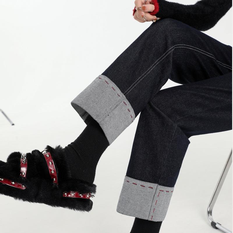 Women's Autumn Sweet and Cool Style Women's Clothing Baguettes Women's Autumn Small Straight Pants Jeans Women's Autumn