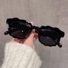 Square Women Men Sunglasses Rectangle Designer Flower Sun Glasses Male Retro Black Lens Driving Fishing Cloud Eyewear