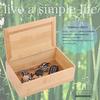 Pureseek Bamboo Storage Box with Lid, Organizer, Storage Box, Small Item Storage Box, Retro, Long, Mask Storage Case (1)