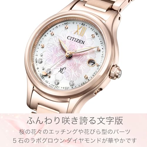 Citizen XC Eco-Drive Waterproof Radio-Controlled Watch, Hikari Collection, Sakura Limited Edition, Women's Pink, ES9497-88X