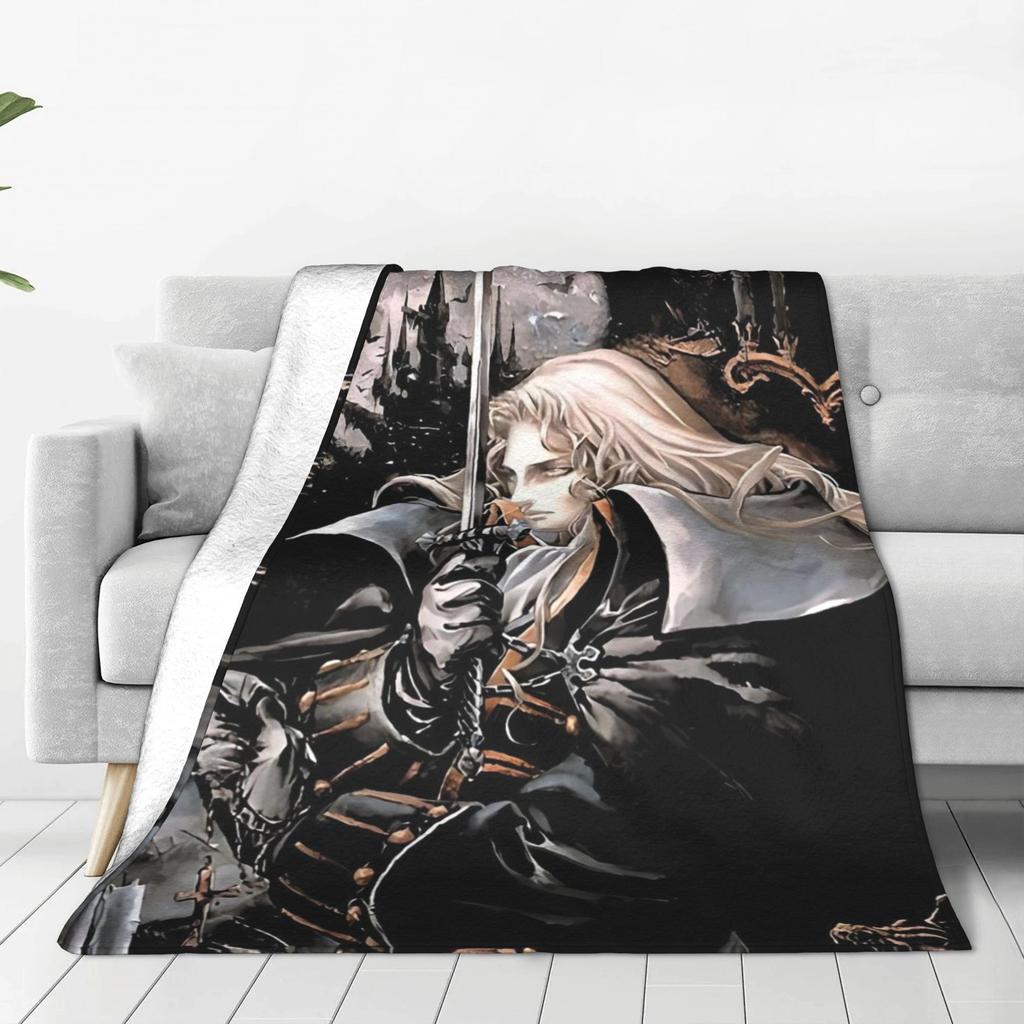 Flannel Throw Blanket Castlevania - Symphony Of The Night Wool Warm Plush Blankets Soft Bedding for Bed Living Room Home Picnic