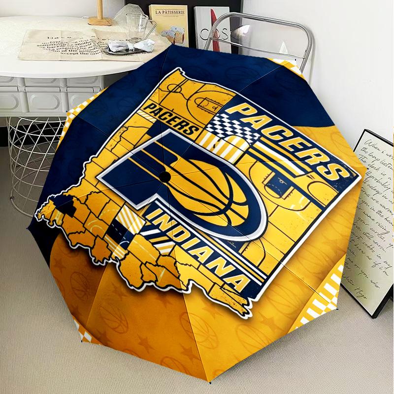 Pacers Basketball Team Umbrella Folding umbrella, automatic umbrella 8-Frame for Travel, camping Use Gift for Halloween Christmas