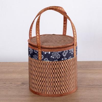 Handmade Bamboo Woven Picnic Basket Handheld Tote Storage Basket Food Fruit Egg Baskets  Tea